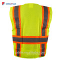 Factory Roadway Jacket Neon Yellow Hi Vis Reflective Strips Work Wear ANSI Class 2 High Visibility Security Safety Vest